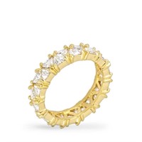 18k Gold-pl. Trillion 5.90 White Sapphire Ring