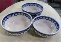 3 Polish Pottery Bowls