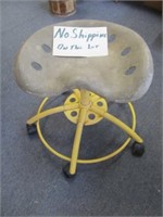 Rolling Metal Frame Plastic "Tractor Seat" Stool