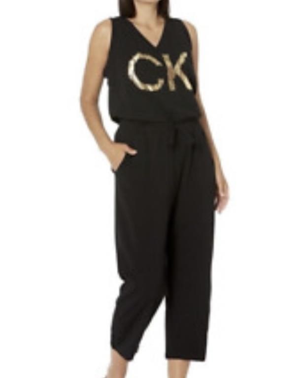 Calvin Klein Jumpsuit Black/Gold Size Large