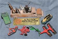 Vintage Farm Toys & Plumb Bobs