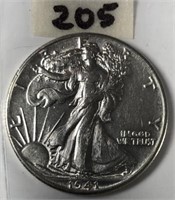 1941 Walking Liberty Silver Half Dollar