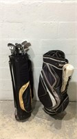 Two Golf Club Bags w/Irons & Accessories K12B