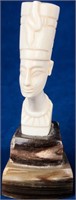Antique Carved Ivory Egyptian Nefertiti Sculpture
