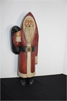 21"H Carved Wooden Santa