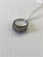 Sterling Silver ring w/cz size 7 marked India STS?