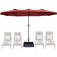 SUPERJARE 13FT Outdoor Patio Umbrella with Base In