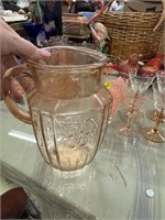 PINK GLASS PITCHER