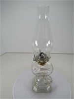CLEAR GLASS PEDESTAL FINGER OIL LAMP