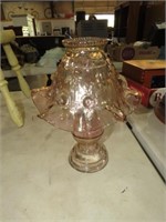 FENTON CABBAGE ROSE FAIRY LAMP