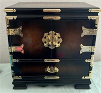 D - CHEST W/ BRASS DETAILS 16X15" (J129)