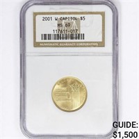 2001-W $5 8.36g Capitol Gold NGC MS69