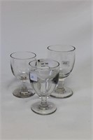 Three Various Victorian Wine Glasses,