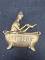 Vintage brass bath room wall plaque