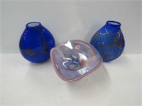 Murano Bowl and Art Glass Vases