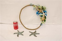 2 Cast Iron Star Fish w/ Wreath