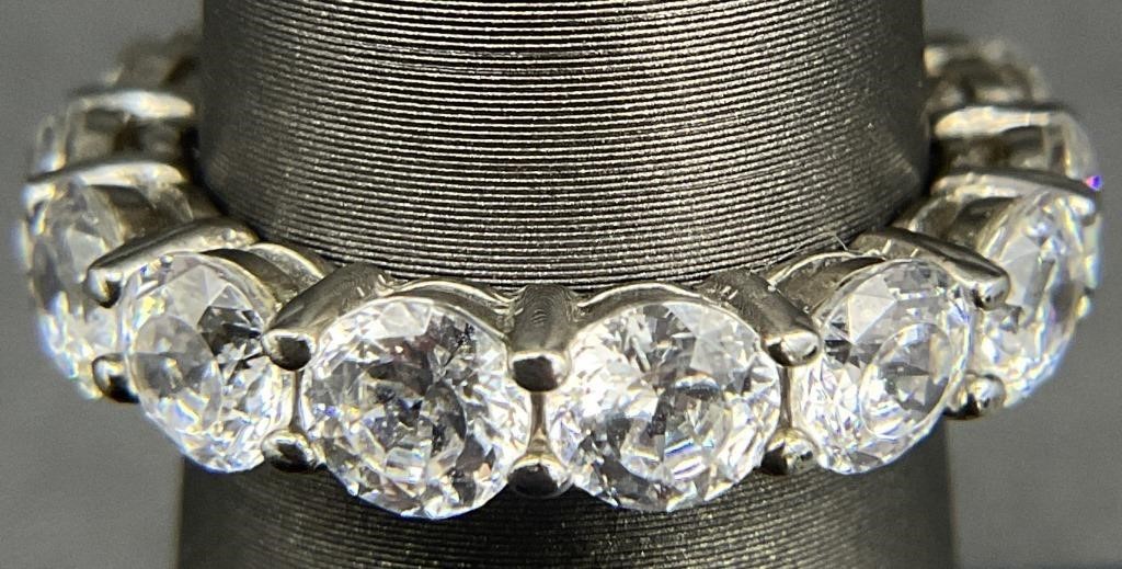 Sterling CZ Eternity Ring, Sz 5