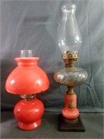 Vintage Oil Lamps Includes Beautiful  Orange