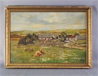 Oil on Board Painting by W. Work