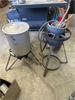 Turkey frying stands and pot.