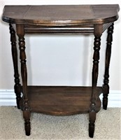 Half Round Accent Table with Inlaid Band