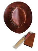 Leather Cowboy Hat and Wallet