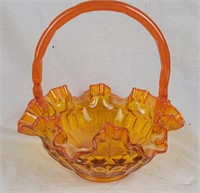 Fenton? Ruffled Candy Dish W/ Handle