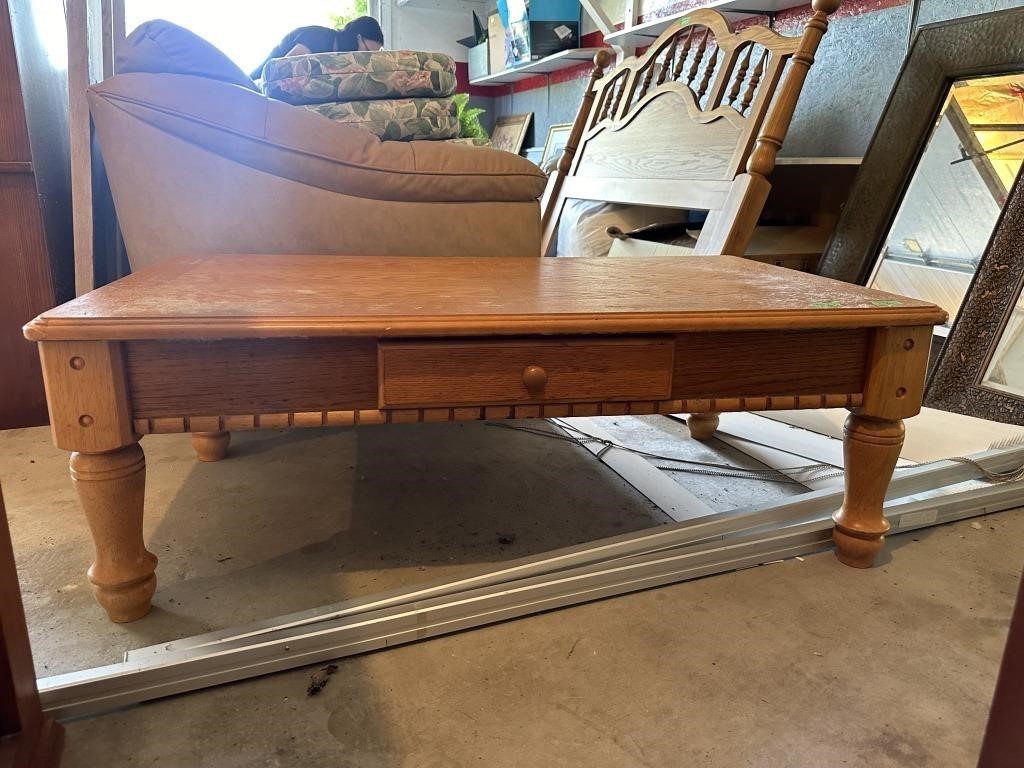 Wood coffee table