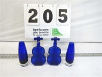 Decorative Blue Glassware - Violins/Vases