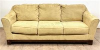 Transitional Style Pillowback Sofa W/ Wood Legs