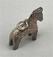 Sterling Silver Dala Horse Pendant.