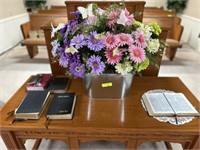 Bibles & floral arrangement