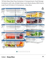 10 Pack Glass Meal Prep Containers