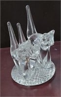 ART GLASS LEAD CRYSTAL CAT FIGURINE/PAPERWEIGHT