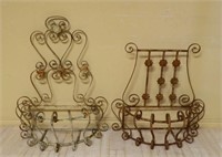 Scrolled Wrought Iron Hanging Planters.