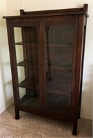 Mission Style Oak Curio Cabinet