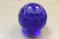 Blue Art Glass Paperweight