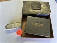 Bell System Goggle Case, First Aid Box, and Tin Bo