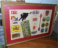 Framed 1970's Scouting Patches 34 x 24