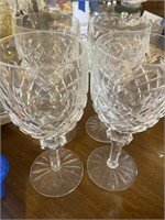 Lot of 4 Waterford Crystal goblets