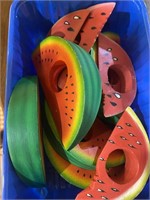 Wooden watermelon napkin rings