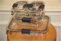 Lot of 4 Rubbermaid plastic food containers
