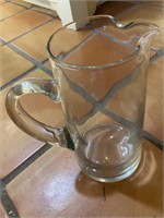 Glass pitcher, 10" tall