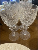 Lot of 4 Crystal Waterford goblets