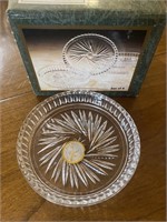 Set of four glass pinwheel coasters in box