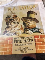 12“ x 16“ hat emporium metal sign