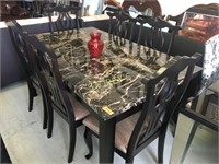 Faux Marble Top Dining Table - 64" x 38" - $799