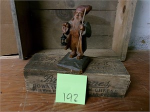 Vintage hand carved wooden gnome
