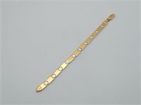 Sterling Italy Gold Overlay Link Bracelet 14.3 grs