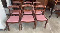 Set of Six Mahogany Rose Carved Chairs